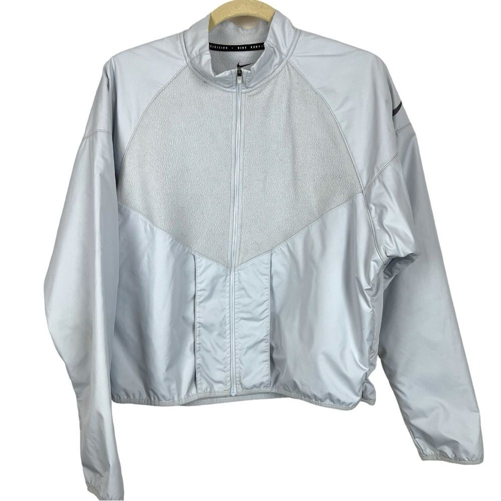 🥑5/$25 NIKE light blue full zip fleece running jacket size XL